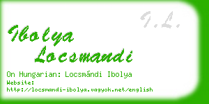 ibolya locsmandi business card